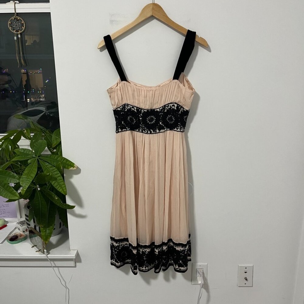 Diane von Furstenberg Pink & Black Floral Print Silk Mini Dress Size 6 - Picture 5 of 5